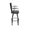 Holland Bar Stool Co Jackie with Arms 25 in. Swivel Counter Stool with Black Wrinkle Finish and Dark Cherry Maple Seat 415 - alternate 5